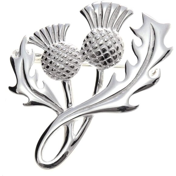 Scottish Sterling Silver Thistle Brooch Pin Women Gift Box Timeless Heritage